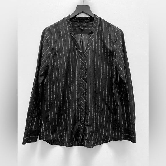 Banana Republic- Women's Navy & White Striped Blouse Size S - Picture 1 of 4
